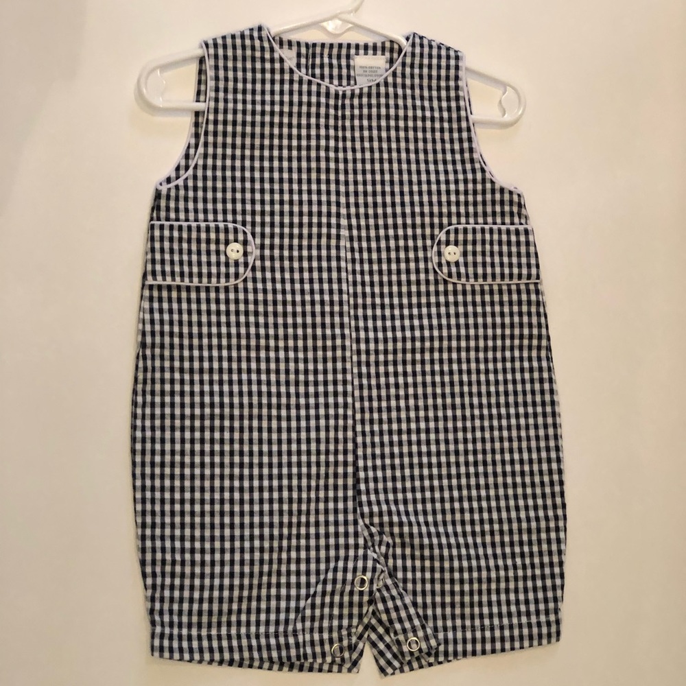 Navy gingham Jon Jon